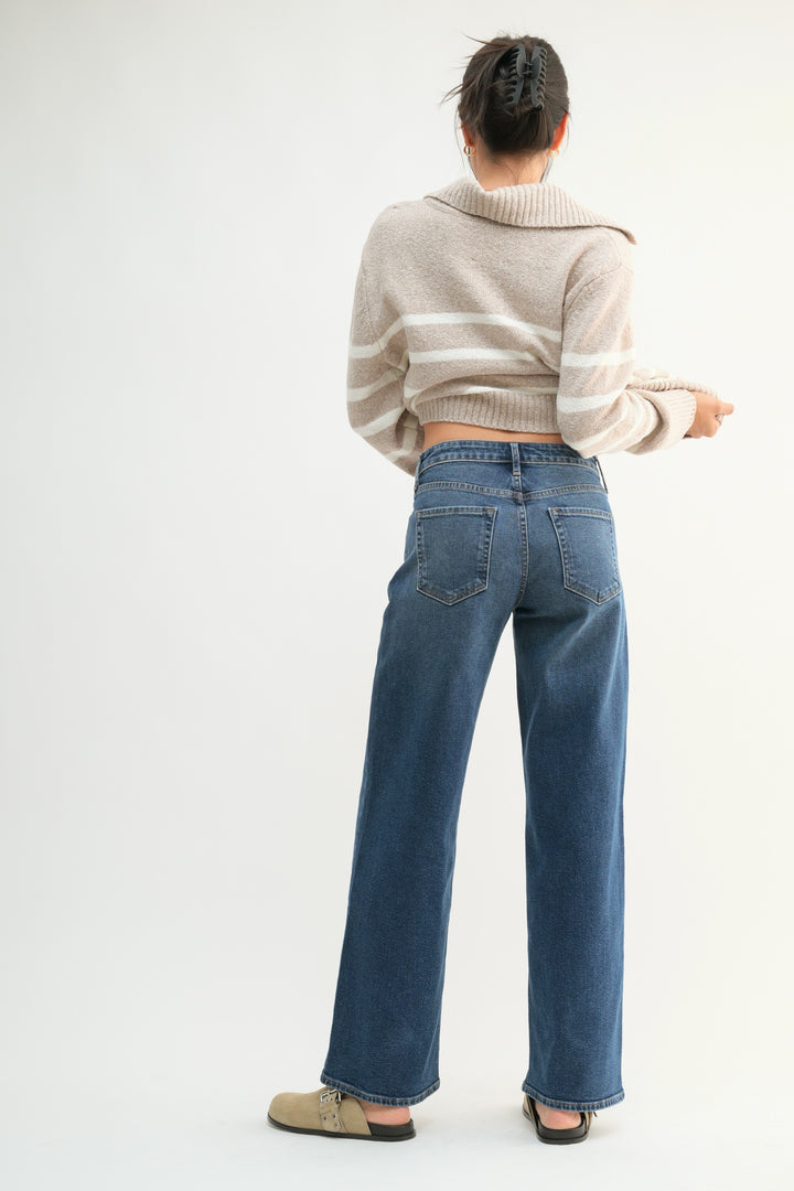 MID RISE SLIM WIDE LEG