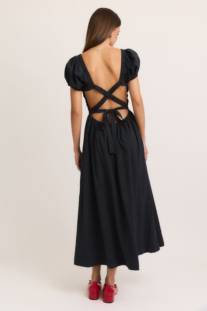 PUFF SLEEVE MAXI DRESS