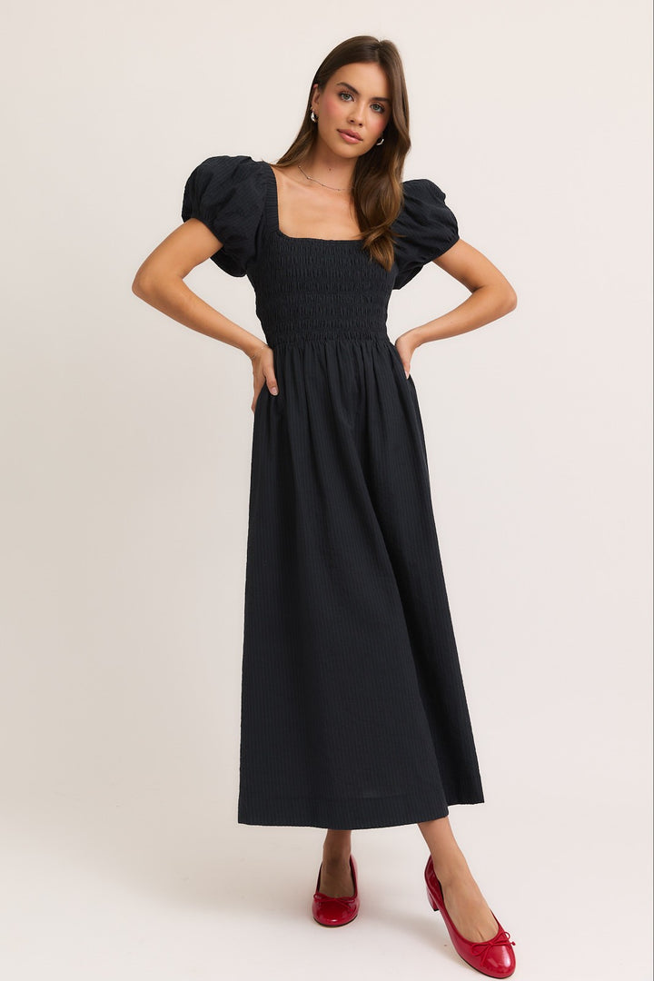 PUFF SLEEVE MAXI DRESS