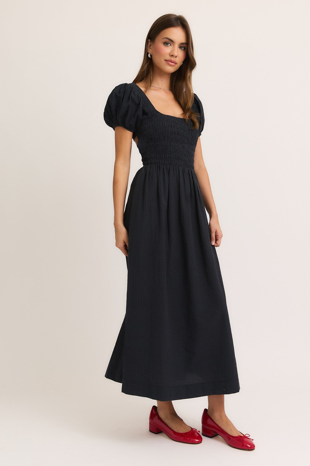 PUFF SLEEVE MAXI DRESS