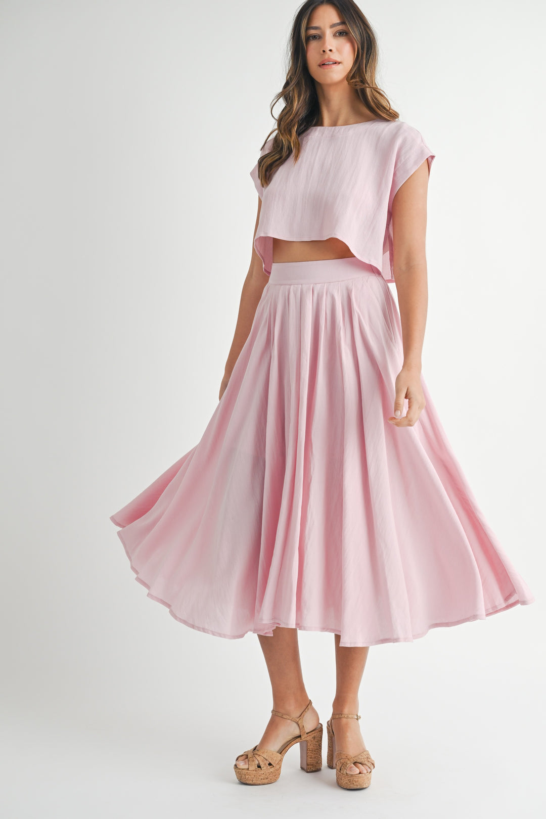 CROP TOP AND MIDI SKIRT SET