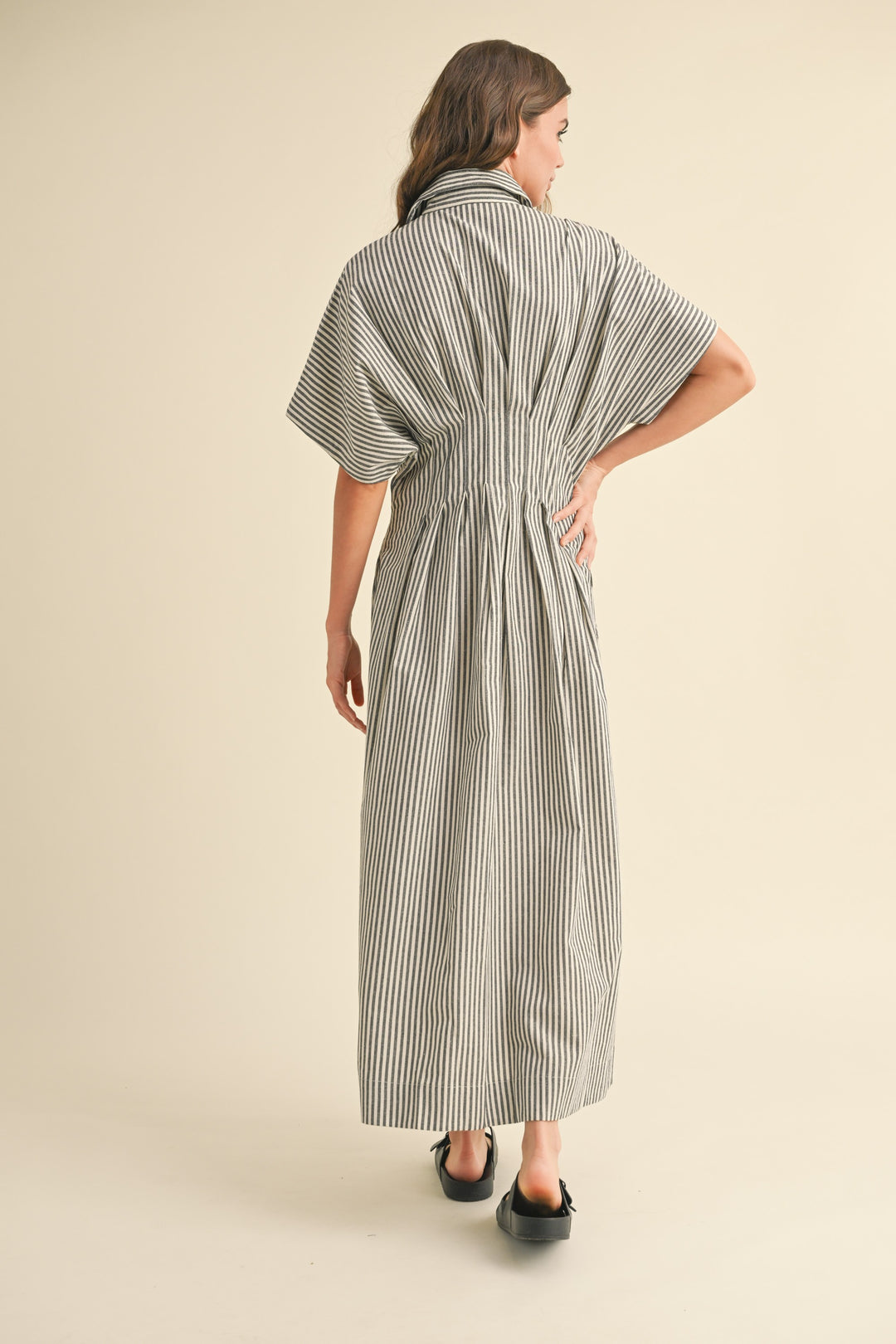 MALORIE STRIPED SHIRT DRESS