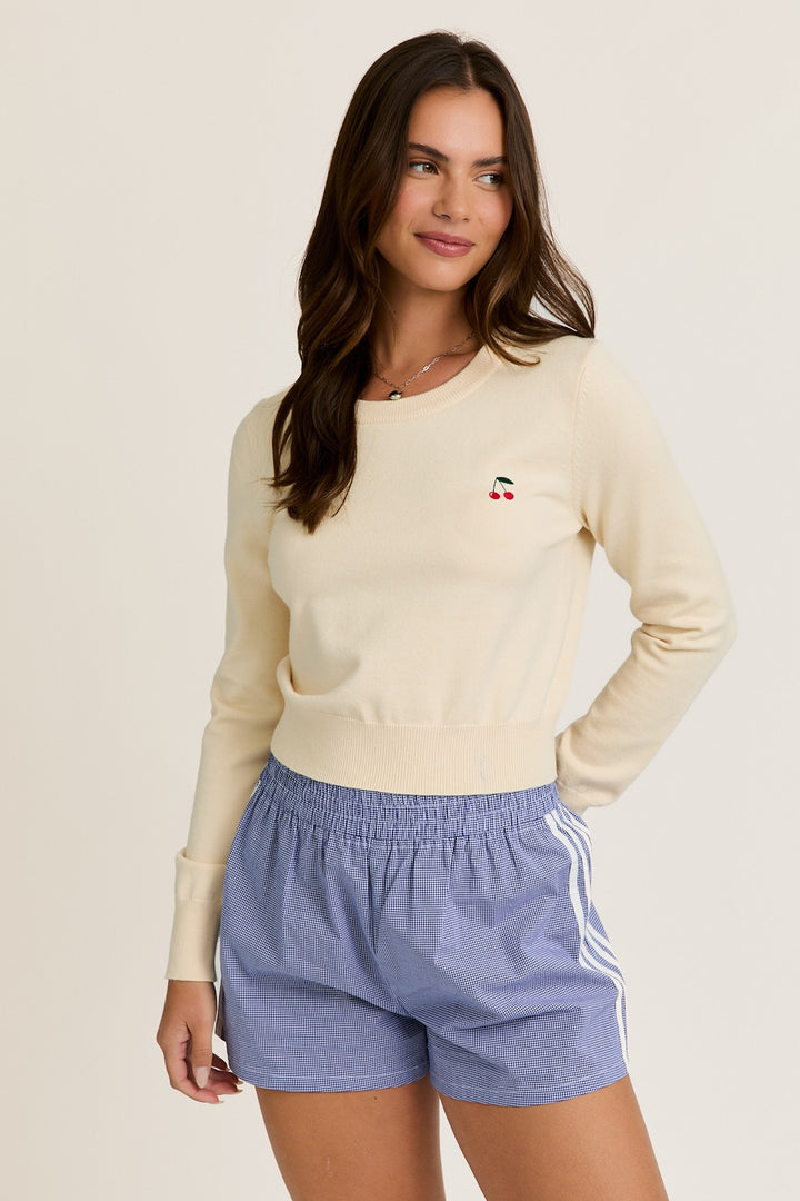 CROPPED CHERRY SWEATER