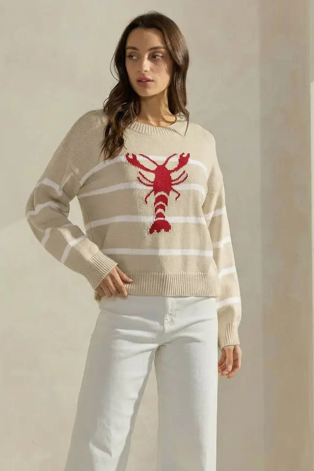 STRIPED LOBSTER SWEATER CREAM