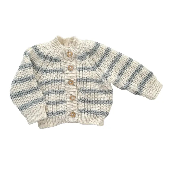 RIB KNIT STRIPE CARDIGAN