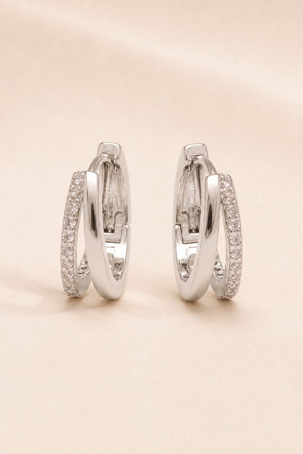 ARDEN SPLIT HOOPS- SILVER