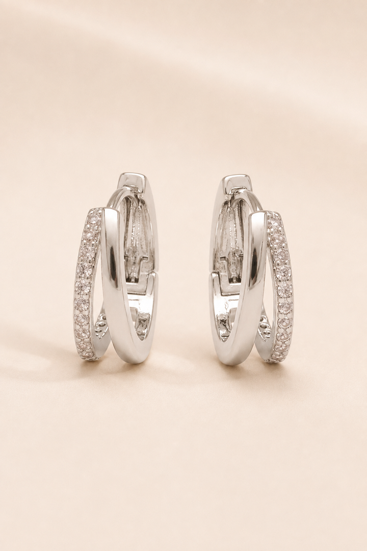 ARDEN SPLIT HOOPS- SILVER