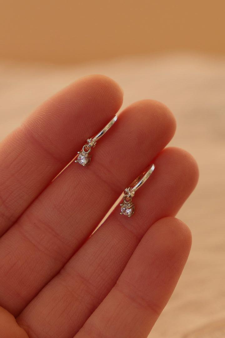 MINIATURE CZ DROP EARRINGS