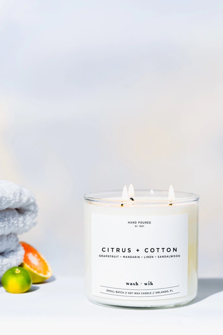 CITRUS AND COTTON CANDLE - 20OZ