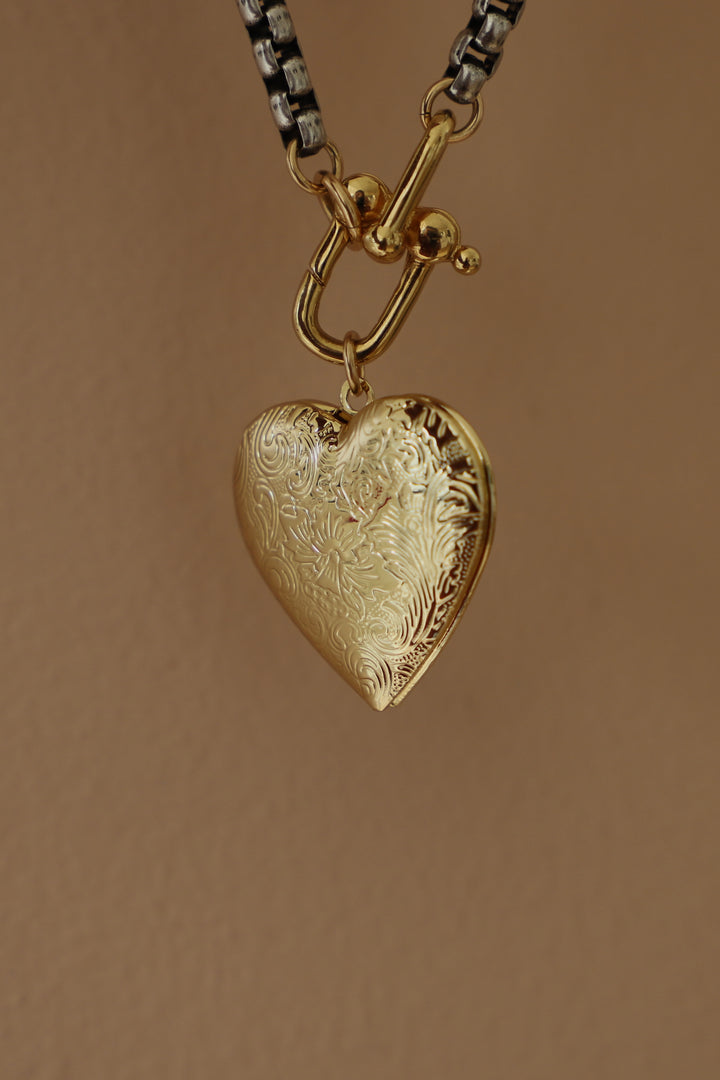 EMBOSSED HEART LOCKET