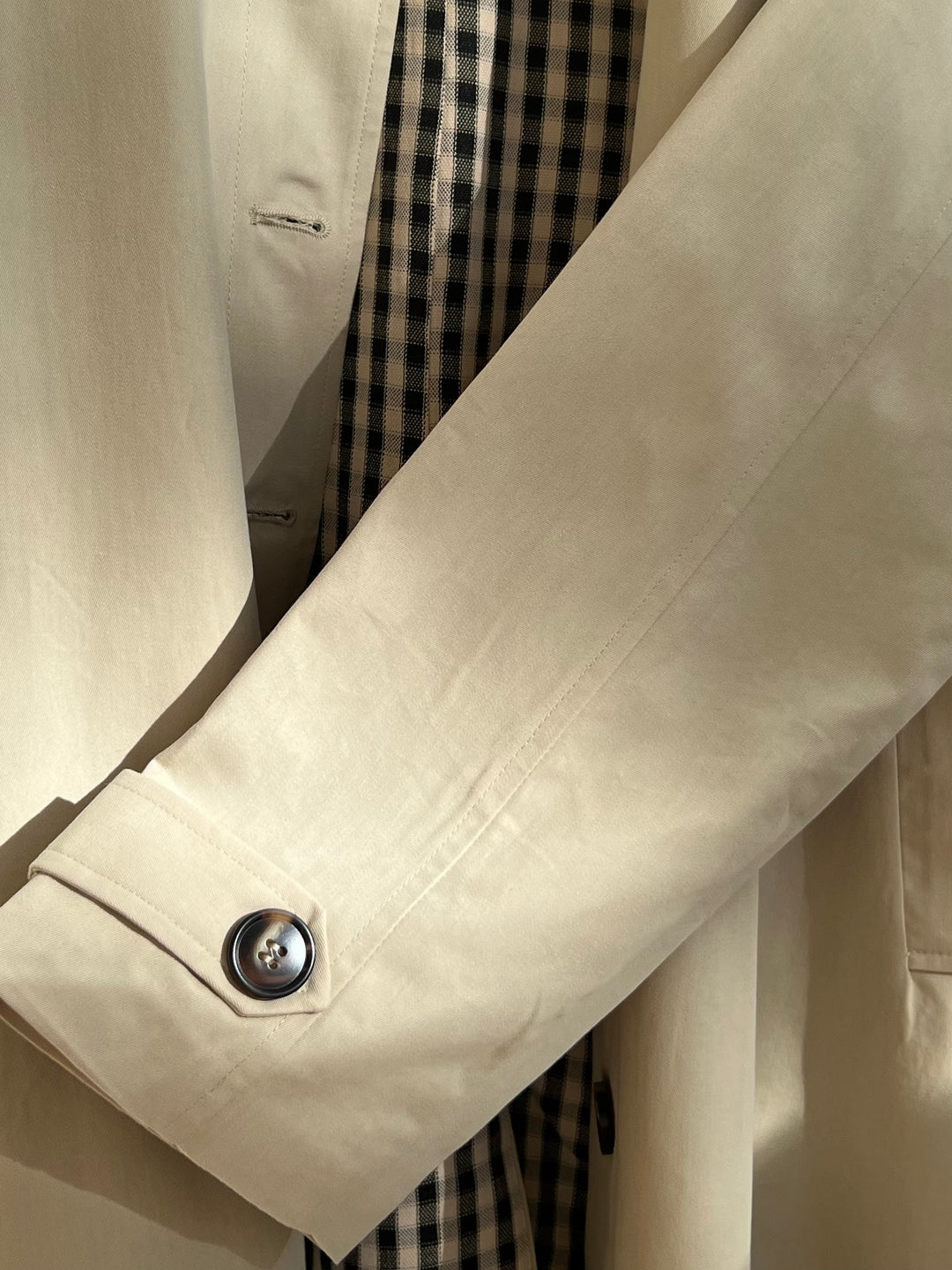 PLAID LINED A-LINE TRENCH COAT