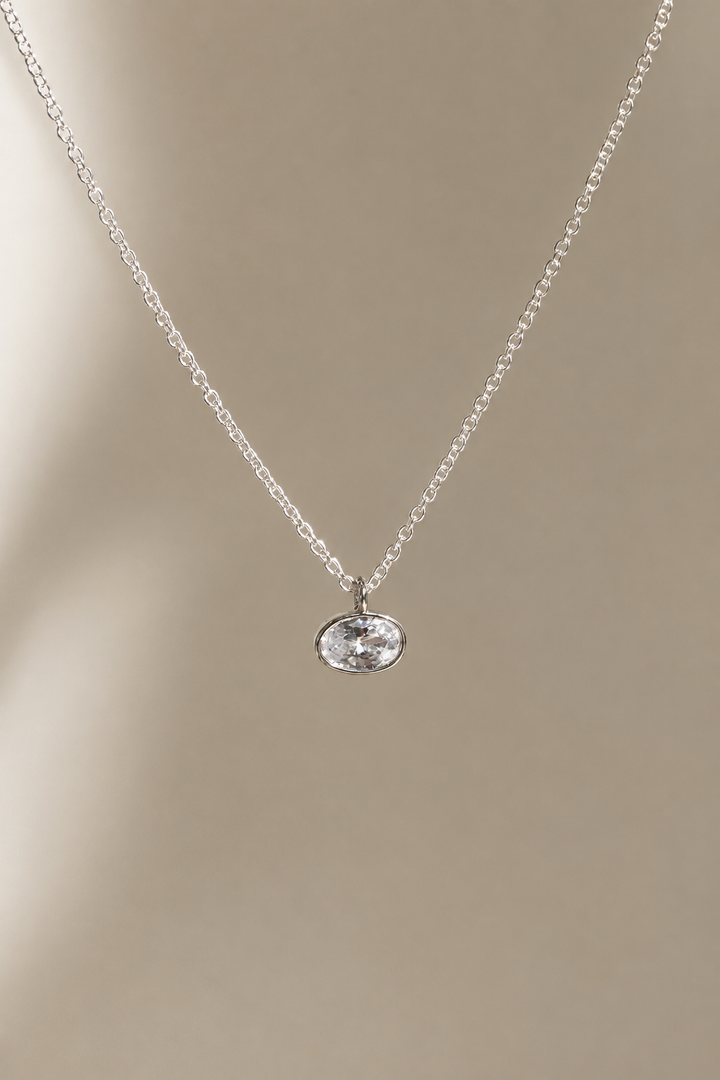 SHAY MICRO BEZEL NECKLACE- SILVER