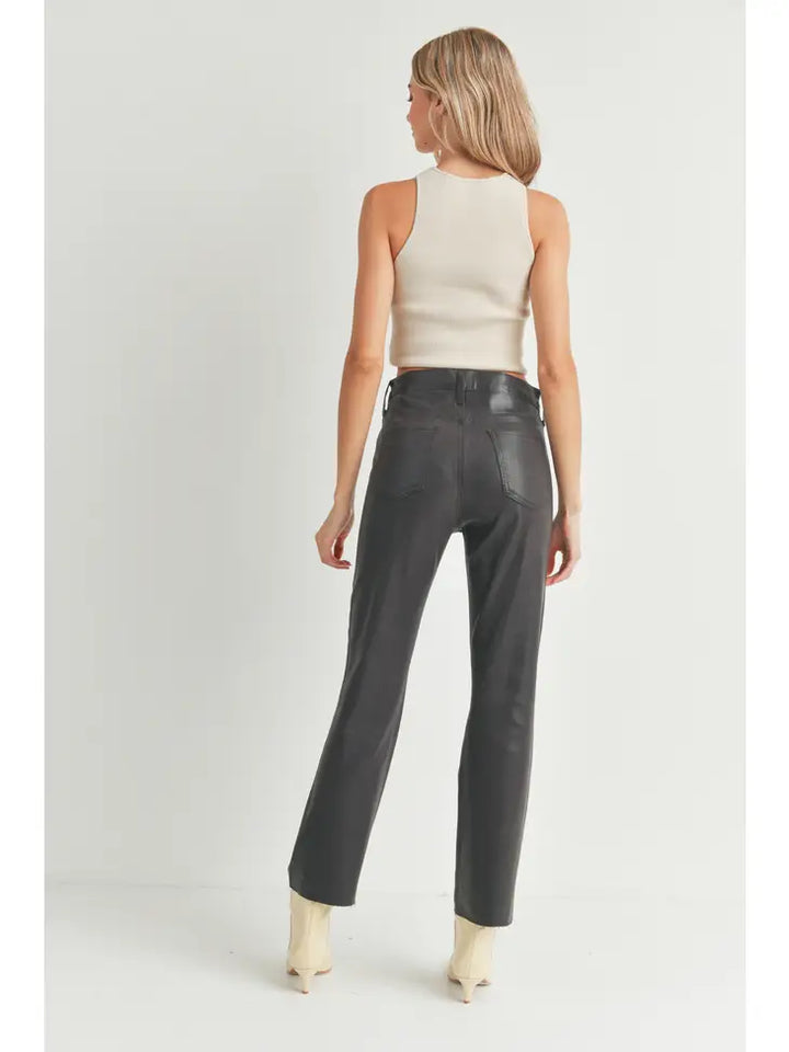 COATED CROPPED KICK FLARE PANT