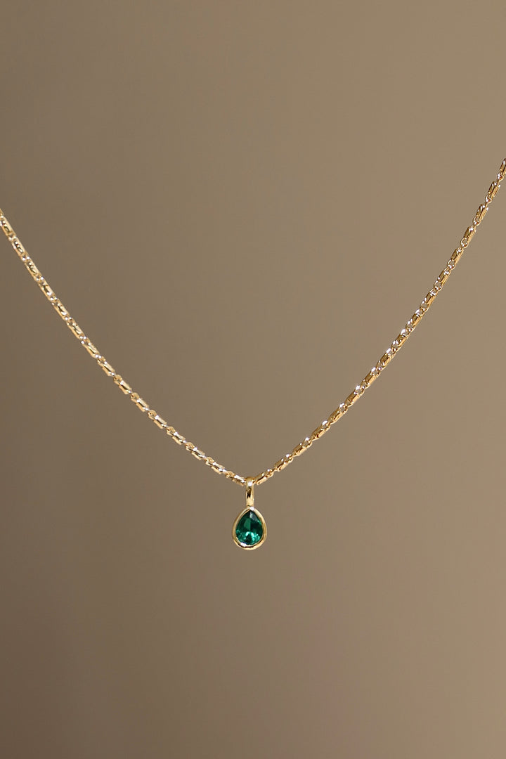 MAY TEARDROP BEZEL NECKLACE