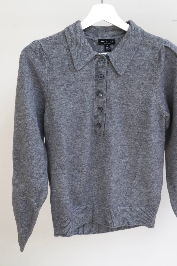 LONG SLEEVE POLO SWEATER