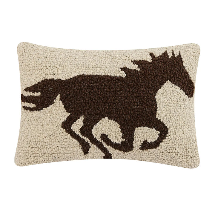 RACEHORSE BROWN SILHOUETTE HOOK PILLOW