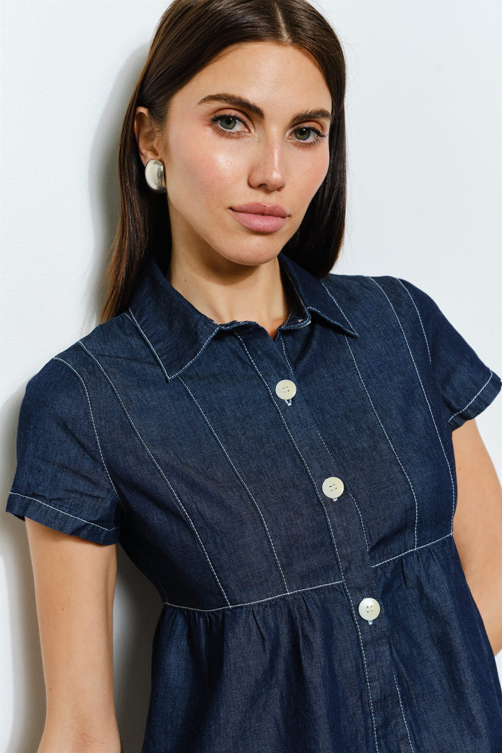 HARPER CHAMBRAY TOP