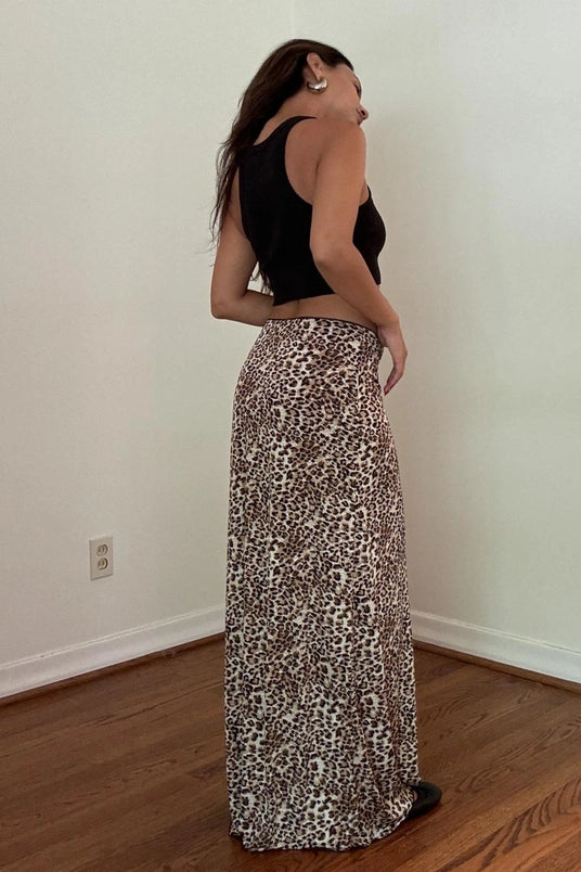 LEOPARD MAXI SKIRT