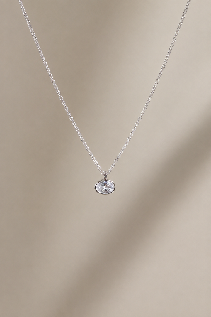 SHAY MICRO BEZEL NECKLACE- SILVER
