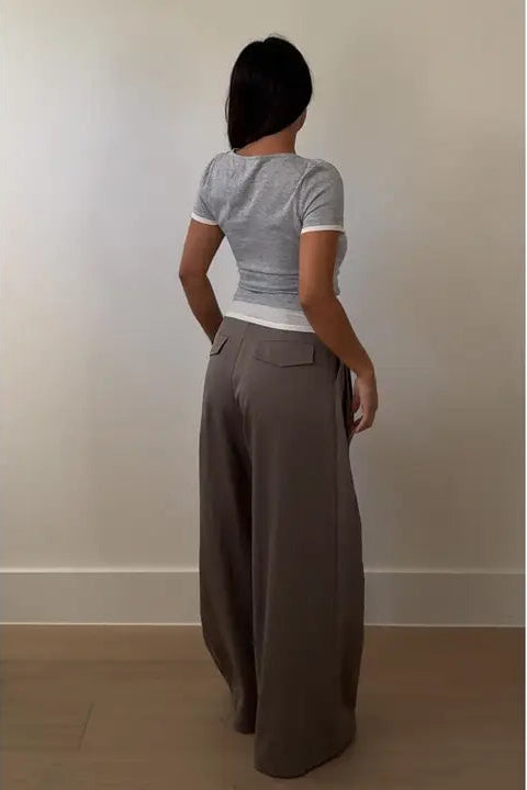 EVA DOUBLE LAYERED DRAPED T-SHIRT