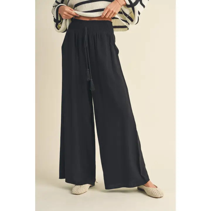 LEIGH WIDE LINEN PANTS