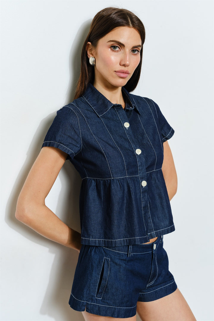 HARPER CHAMBRAY TOP