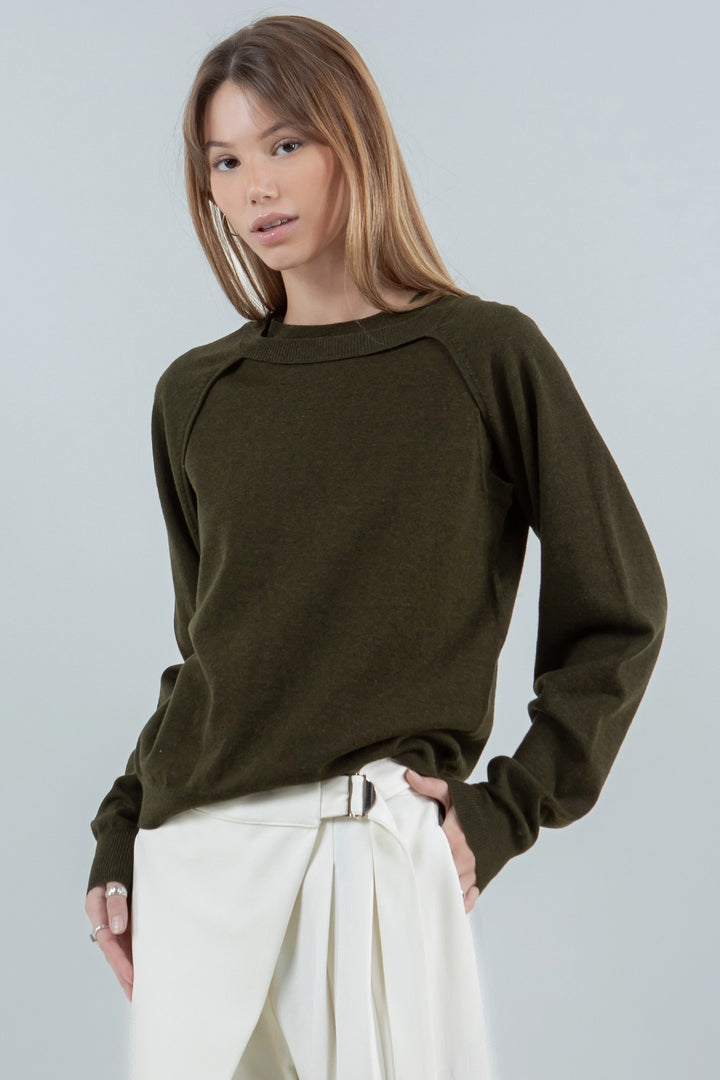 Bolero Knitted Sweater - Olive