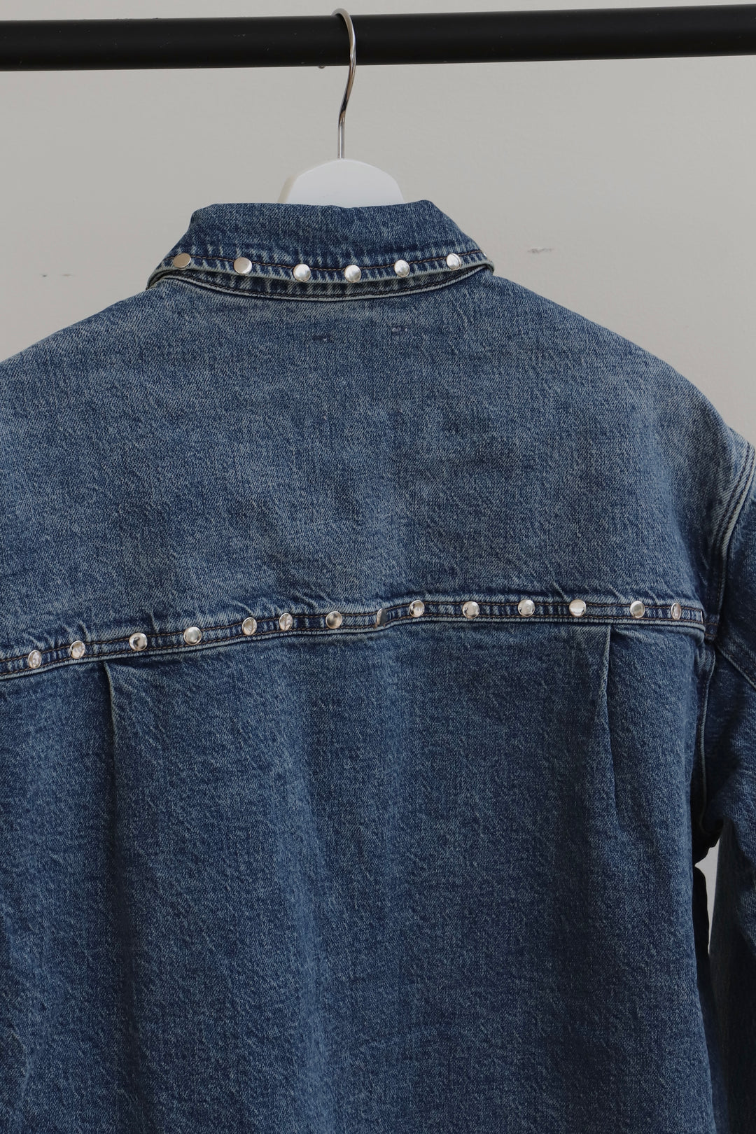 DENIM SHIRT JACKET WITH STUDS