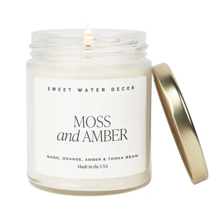 MOSS AND AMBER SOY CANDLE