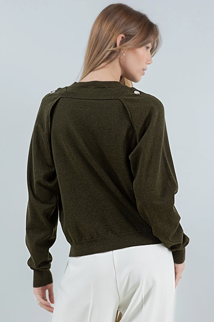 Bolero Knitted Sweater - Olive
