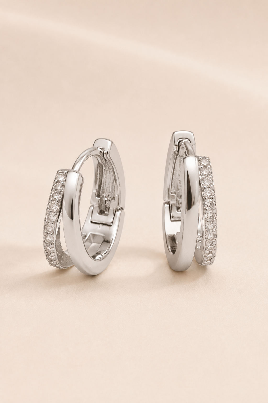 ARDEN SPLIT HOOPS- SILVER