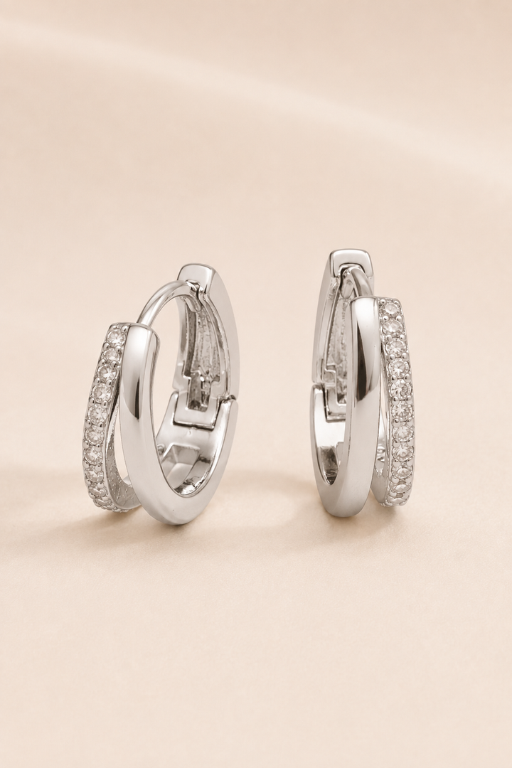 ARDEN SPLIT HOOPS- SILVER