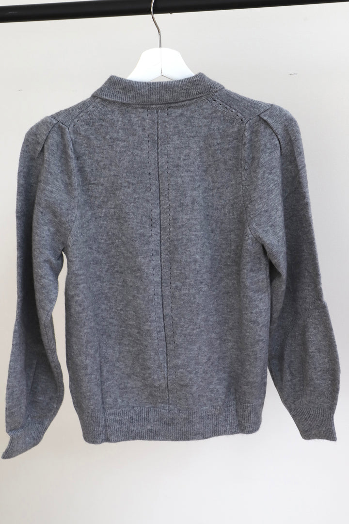 LONG SLEEVE POLO SWEATER