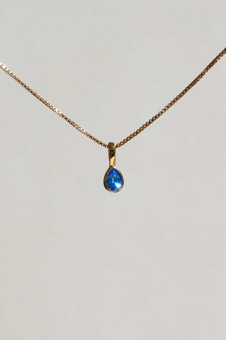 TEARDROP BEZEL BIRTHSTONE CHARM