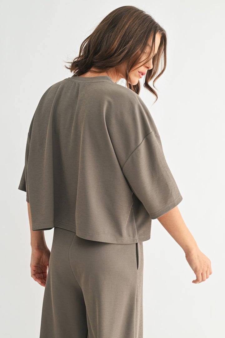 SABLE CROPPED BOXY TOP