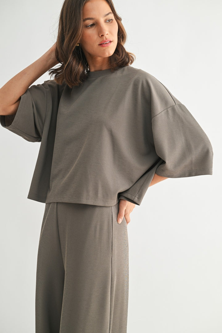 SABLE CROPPED BOXY TOP