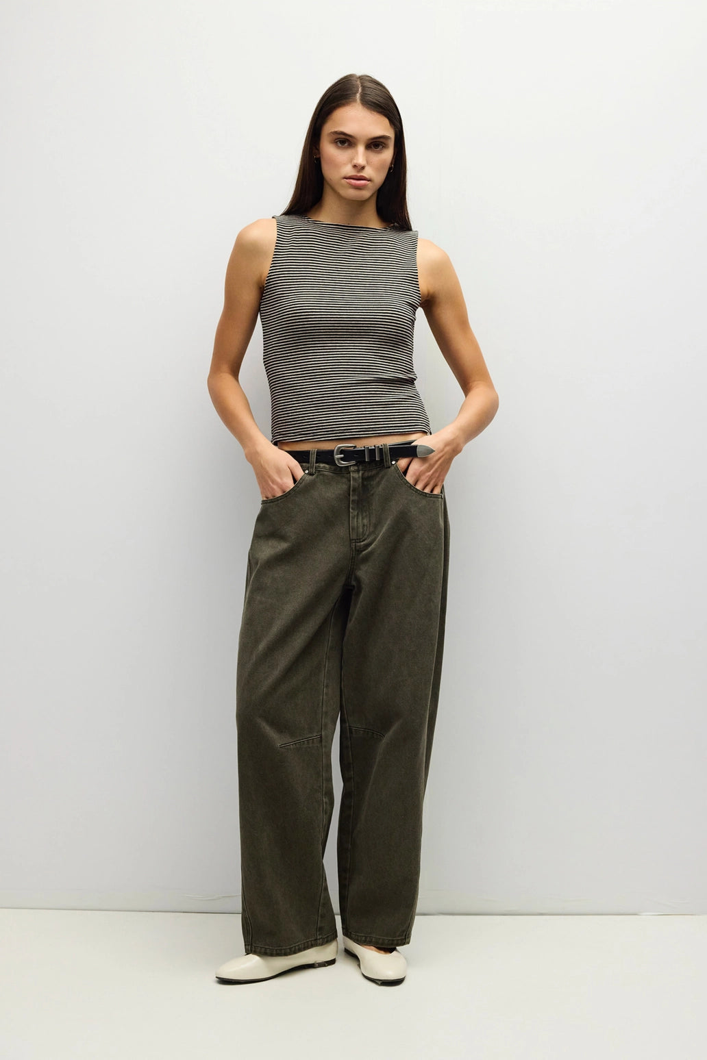 ADRIENNE TANK - NAVY + GREY