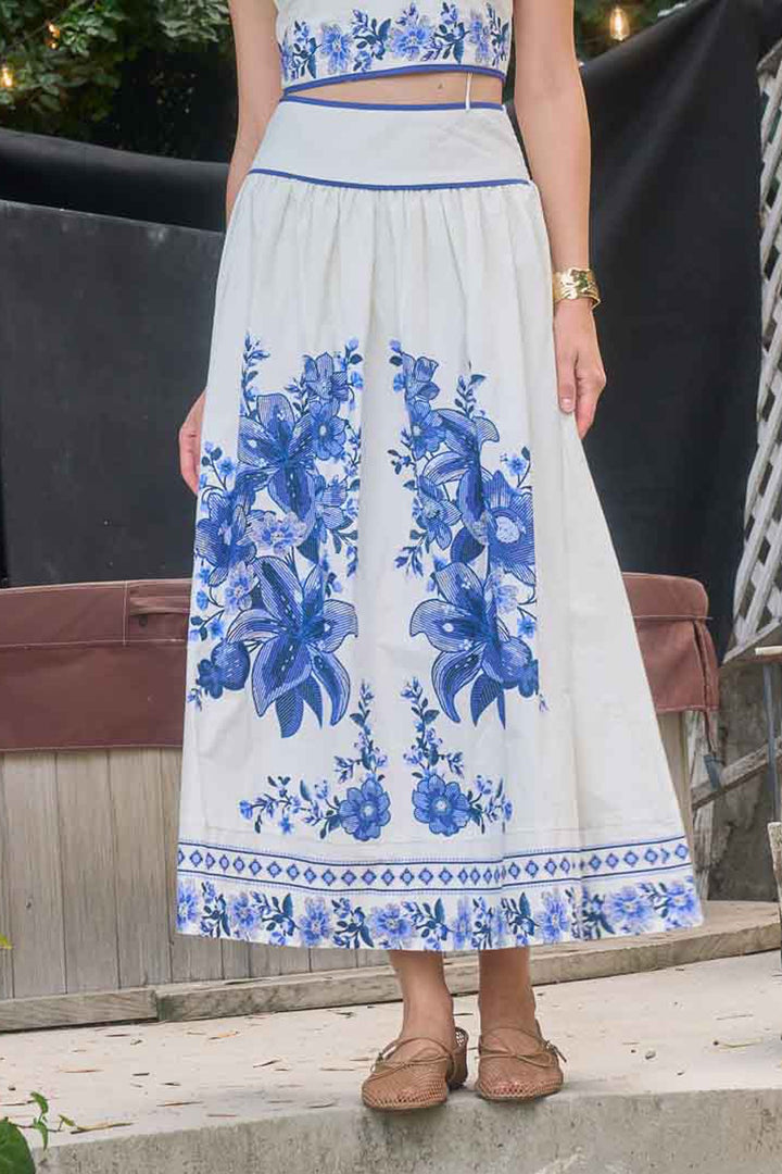 ALEX FLORAL MIDI SKIRT