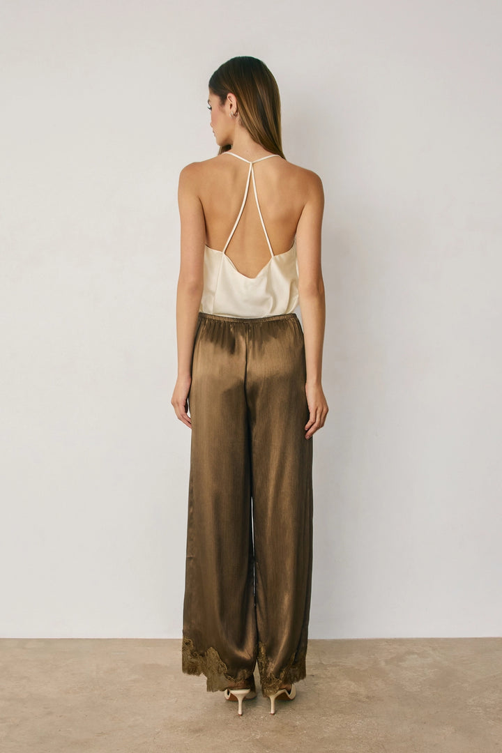 ANDI LACE TRIM PANT - BRONZE