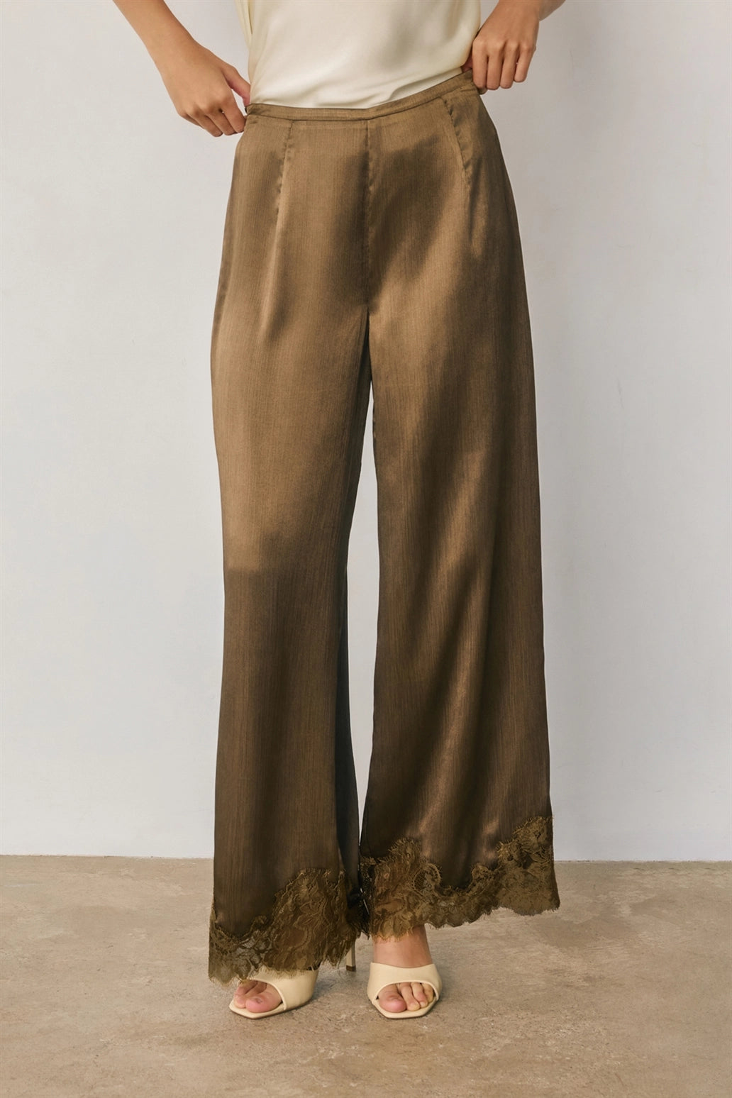 ANDI LACE TRIM PANT - BRONZE