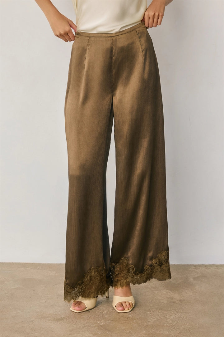 ANDI LACE TRIM PANT - BRONZE