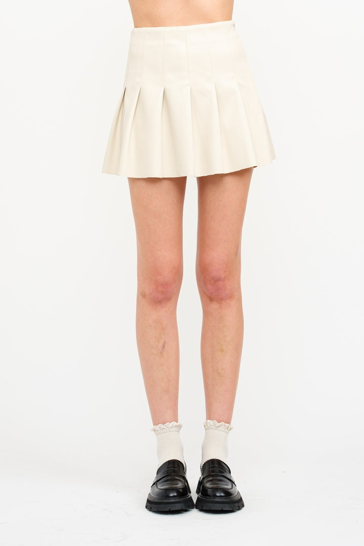 AREA LEATHER MINI SKIRT