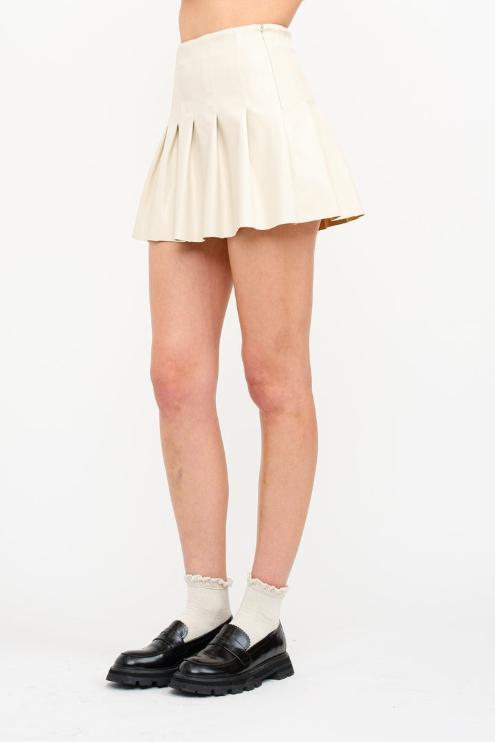 AREA LEATHER MINI SKIRT
