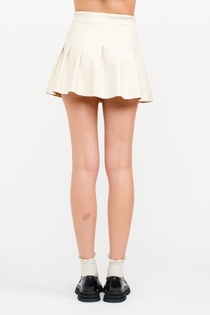 AREA LEATHER MINI SKIRT