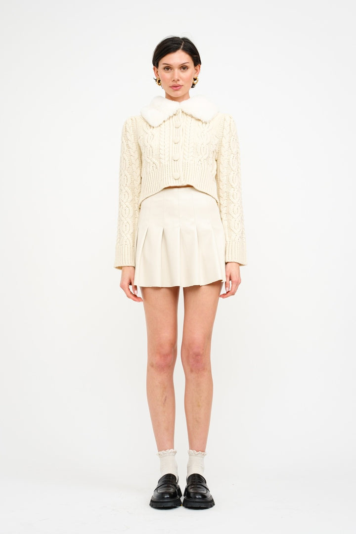 AREA LEATHER MINI SKIRT