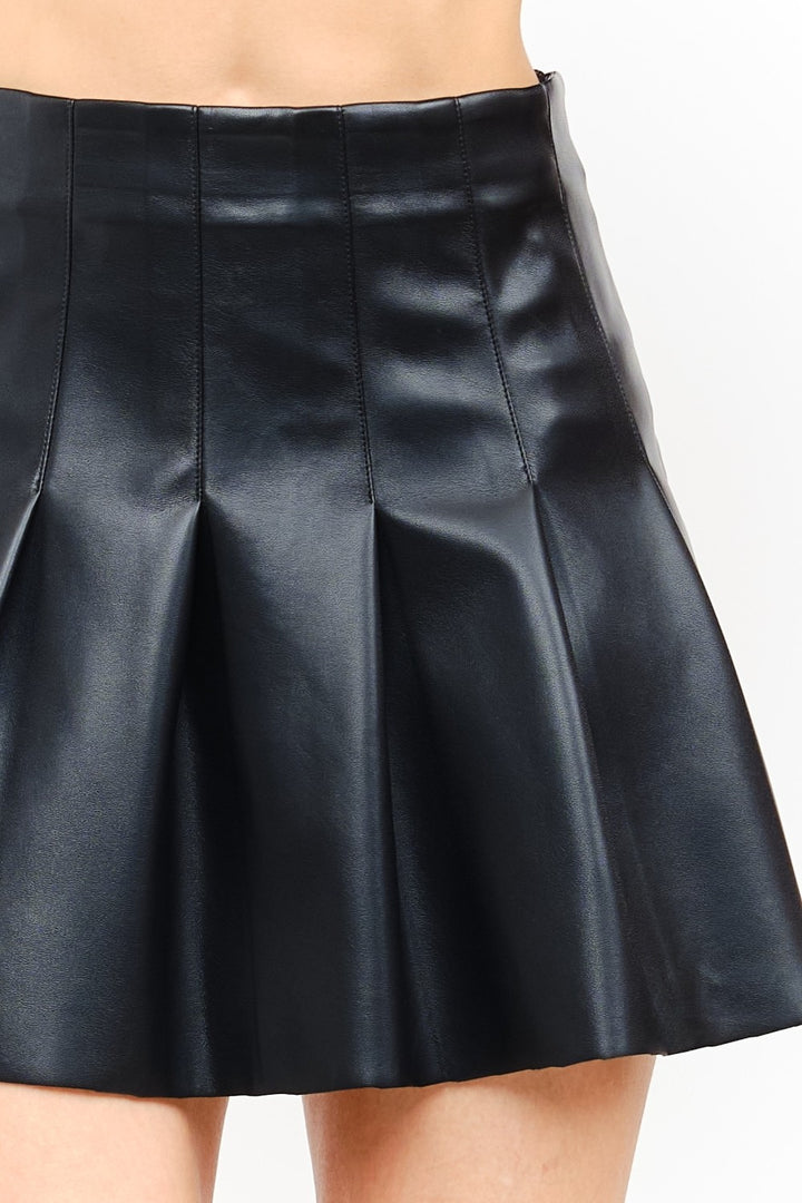 AREA FAUX LEATHER SKIRT