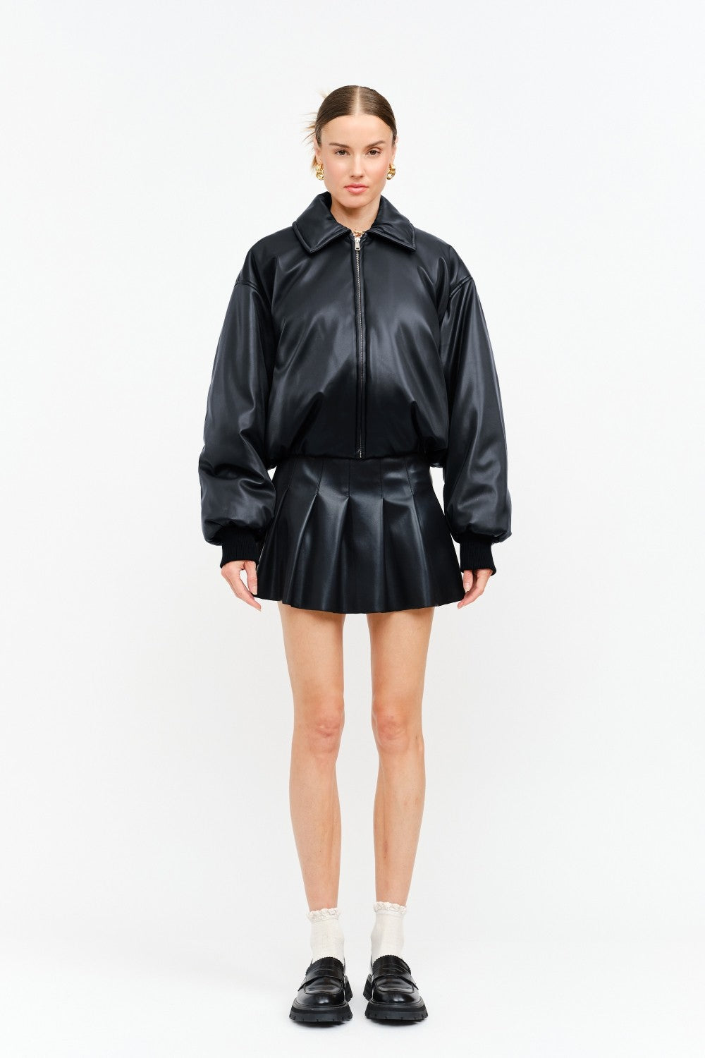 AREA FAUX LEATHER SKIRT