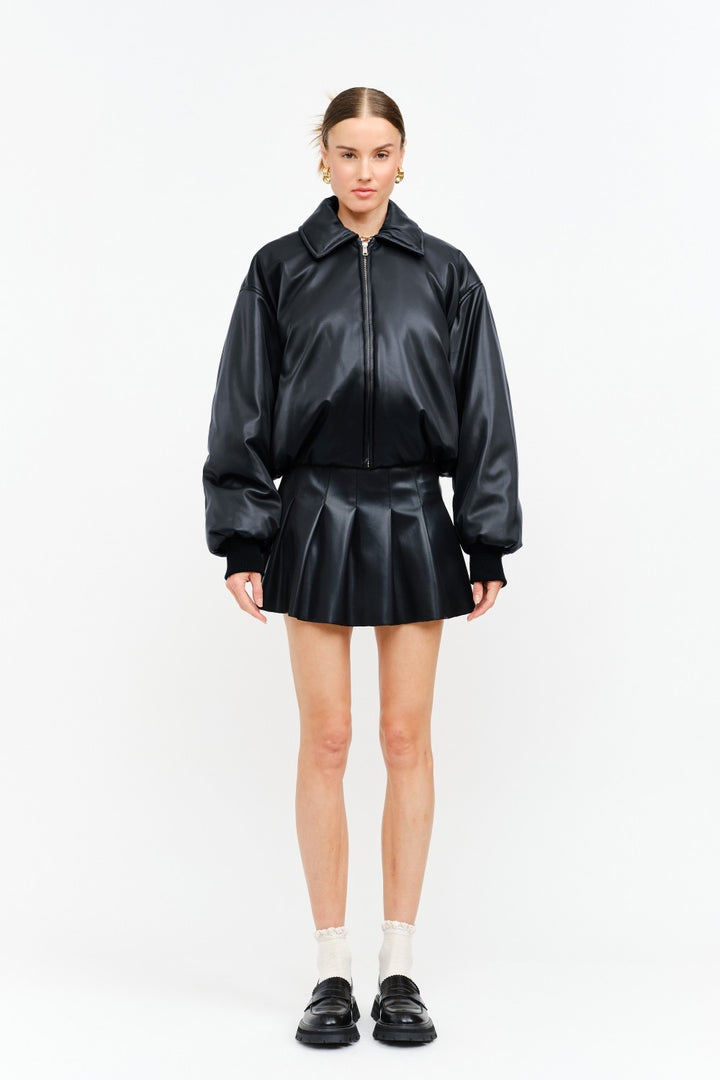 AREA FAUX LEATHER SKIRT