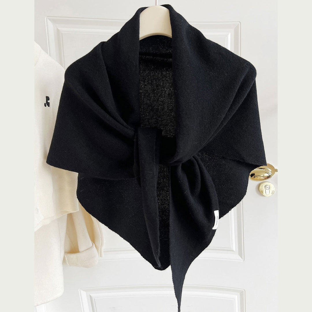 100% WOOL SHAWL - BLACK