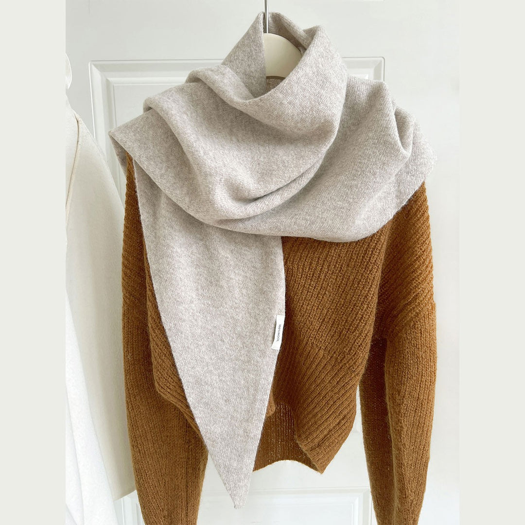 100% WOOL SHAWL - BEIGE